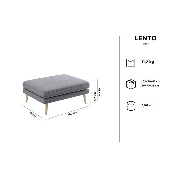 Pelēks kāju soliņš Kooko Home Lento-image-4