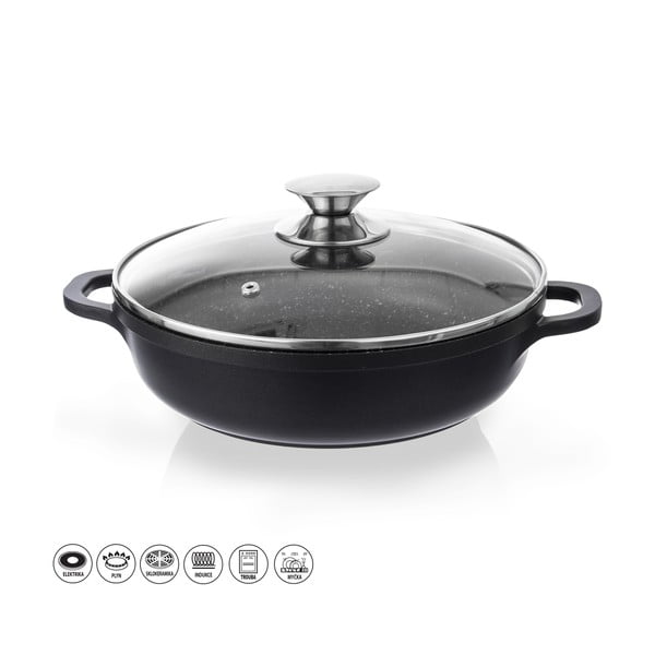 Kastrolis ar nelīpošu virsmu un stikla vāku Pfluon Granit Orion Grande, ⌀ 28 cm-image-2