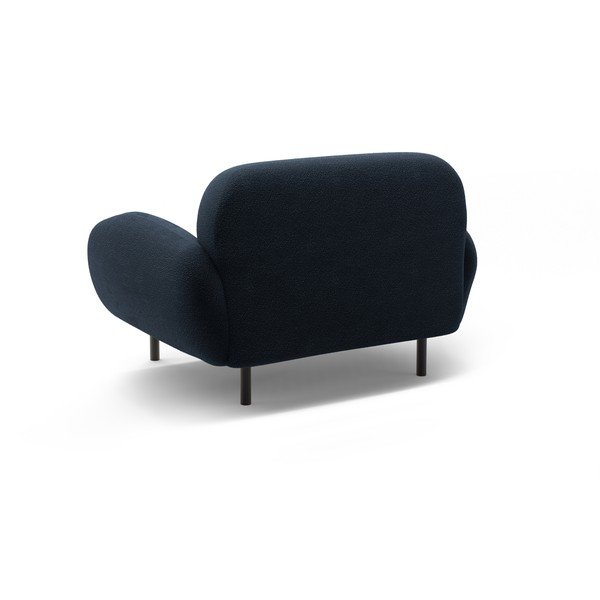 Tumši zils atpūtas krēsls no buklē auduma Poppy – Micadoni -image-2