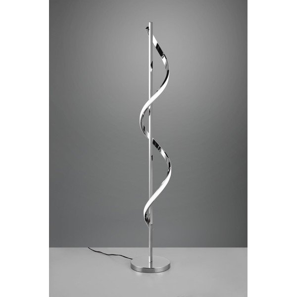 Spīdīgas sudraba krāsas LED stāvlampa ar regulējamu spilgtumu (augstums 120 cm) Isabel – Reality-image-2