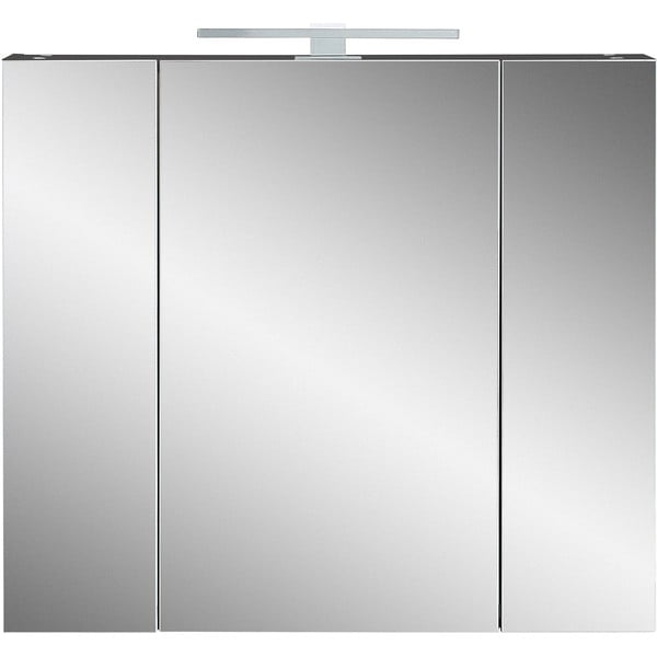 Tumši pelēks vannas istabas skapītis ar spoguli 76x71 cm – Germania