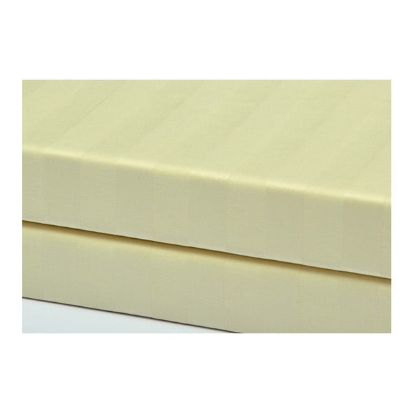 Gaiši dzeltena damasta gultas veļa vienvietīgai gultai 140x200 cm Damask -image-1