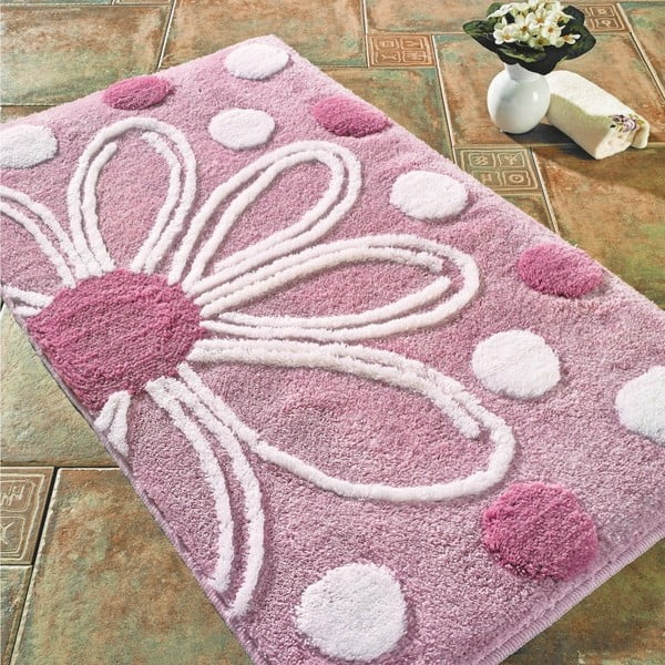 Rozā vannas paklājs Confetti Bathmats Alinda, 60 x 100 cm