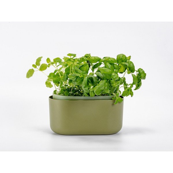Zaļš pašapūdeņojošs puķu pods Plastia Tolita-image-1