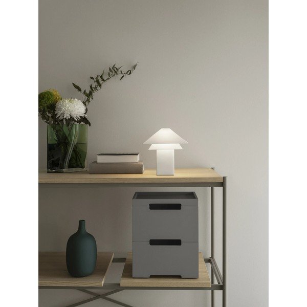 Balta LED galda lampa ar regulējamu spilgtumu ar metāla abažūru (augstums 33,5 cm) Sanaka – Blomus-image-4