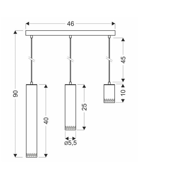 Piekaramā lampa ar metāla abažūru melnā un zelta krāsā 6x46 cm Tubo – Candellux Lighting-image-2