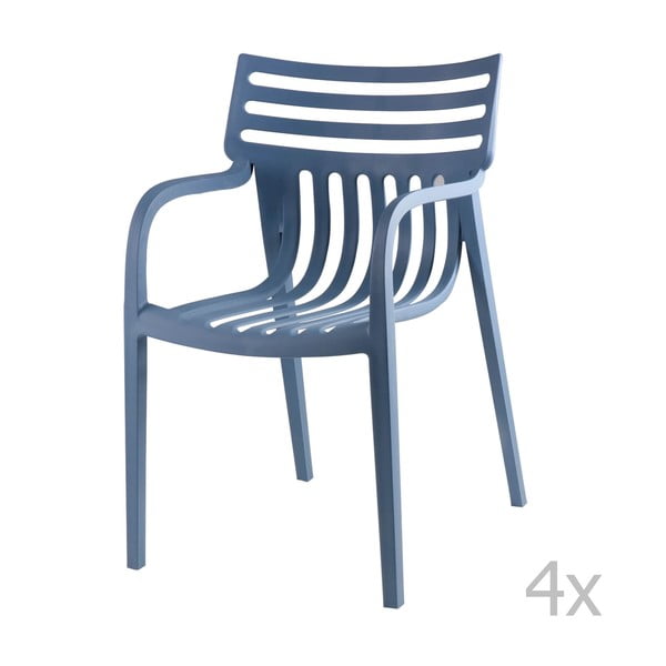 4 zilu ēdamistabas krēslu komplekts Rodie
