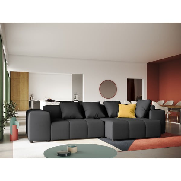 Melns stūra dīvāns (maināms stūris) Rome – Cosmopolitan Design -image-1