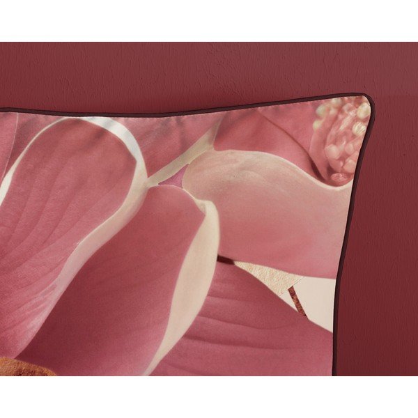 Rozā/bēša vienguļamā gultas veļa no kokvilnas satīna 140x220 cm Chaja – Descanso-image-3