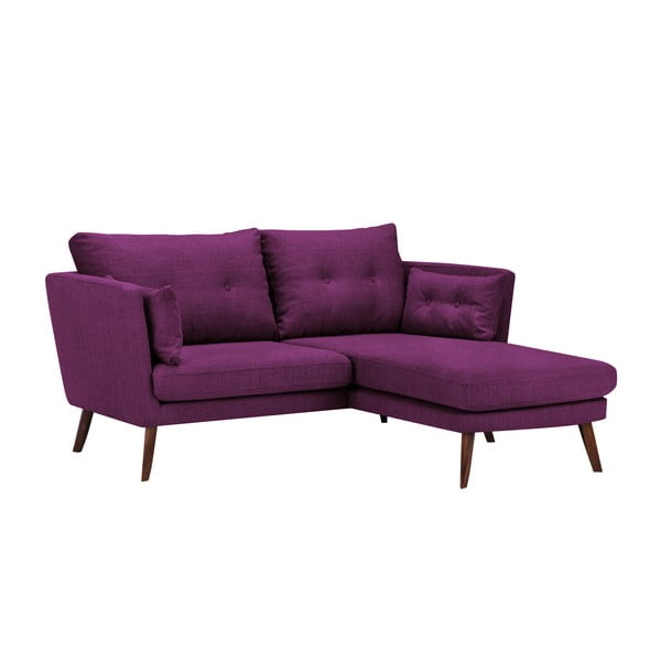 Violets trīsvietīgs dīvāns Mazzini Sofas Elena, ar atpūtas krēslu labajā stūrī
