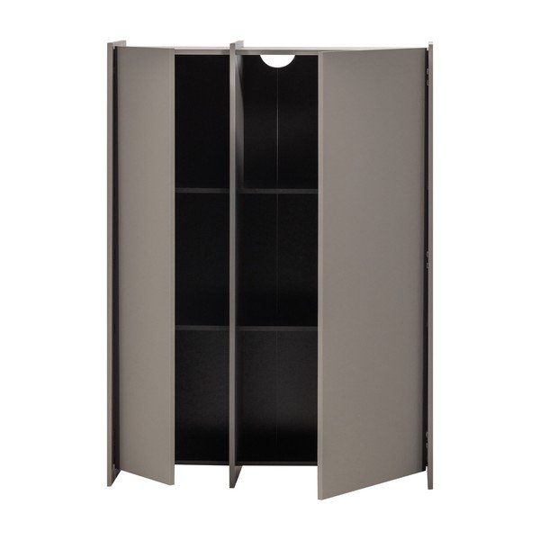 Pelēks skapītis ar oškoka imitāciju 102x140x44 cm Brock – WOOOD-image-2