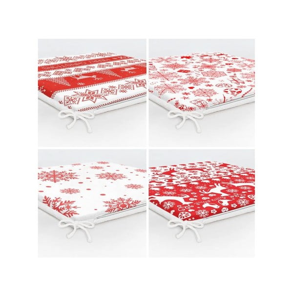 Sēdekļa spilveni ar Ziemassvētku motīvu (4 gab.) 40x40 cm Snowflakes – Mila Home-image-2