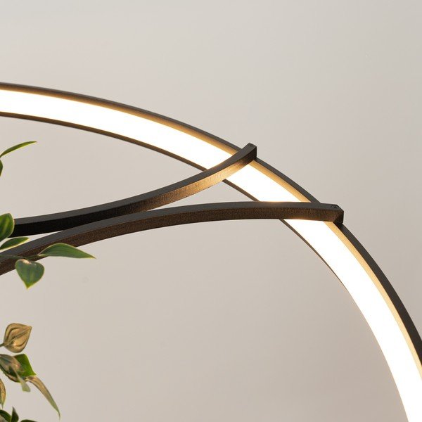 Melna alumīnija LED piekaramā lampa ø 110 cm RIO – Thoro-image-2