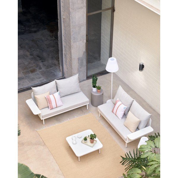 Balts alumīnija dārza stūra dīvāns ar galdu Kave Home Zaltana-image-4