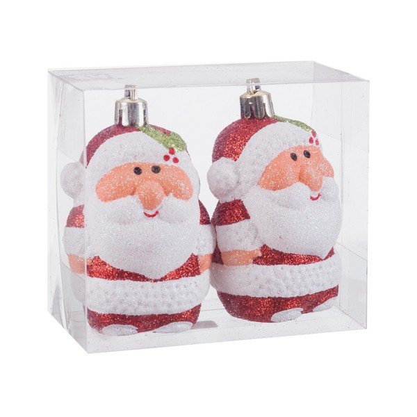 Ziemassvētku eglītes rotājumi (2 gab.) ø 5 cm Santa Claus – Casa Selección