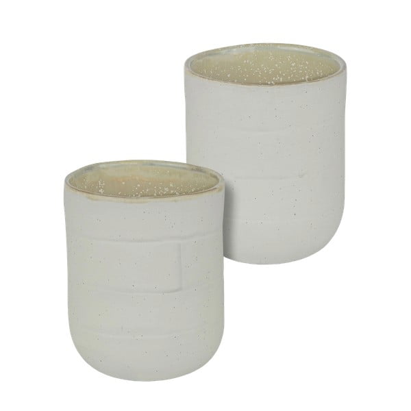 Baltas/bēšas akmens krūzes (2 gab.) 0.3 l Sand Grain – Mette Ditmer Denmark