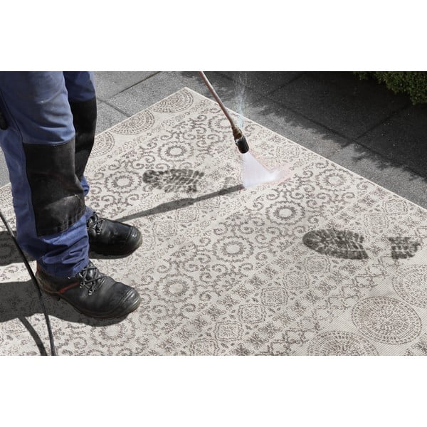 Brūni balts āra paklājs Ragami Circle, 80 x 150-image-2