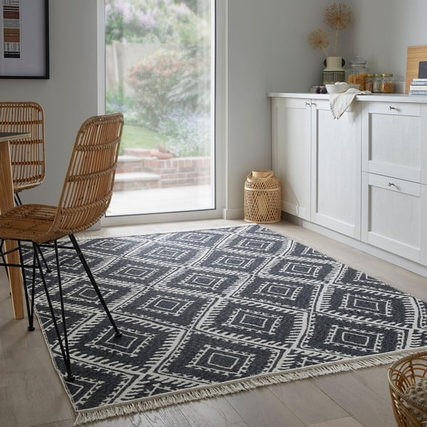 Melns/balts paklājs 120x170 cm Alix – Flair Rugs-image-1