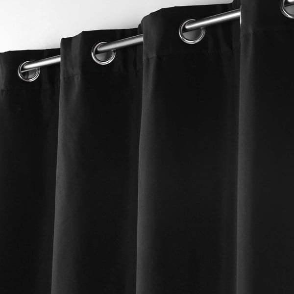 Melns mikrošķiedras siltumizolējošs aizkars 135x260 cm Micropolar – douceur d'intérieur-image-1