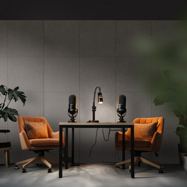 Tekstila akustiskie paneļi (2 gab.) 60x60 cm Concrete II – Styler-image-2