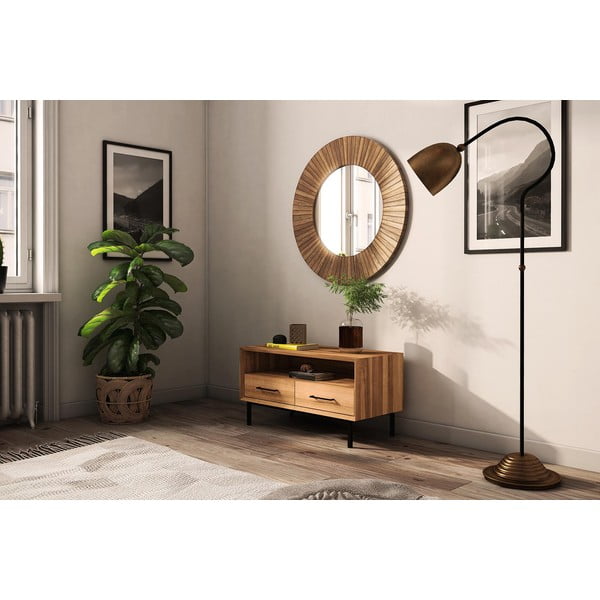 Dabīga toņa TV galdiņš no ozolkoka 90x50 cm Abies – The Beds-image-4