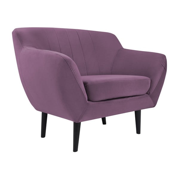 Violets krēsls Mazzini Sofas Toscane, melnas kājas-image-1