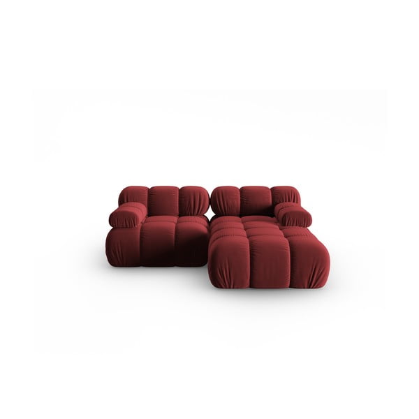 Sarkans samta stūra dīvāns (ar labo stūri) Bellis – Micadoni Home