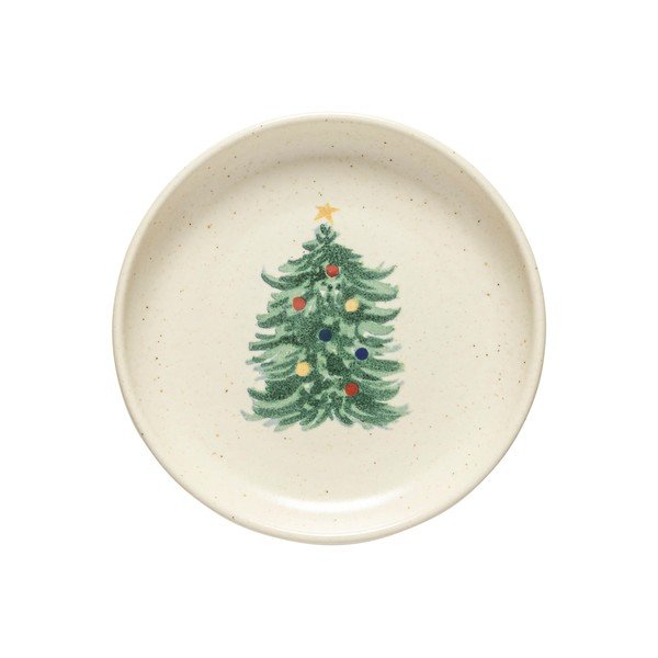 Krēmkrāsas deserta akmensmasas šķīvji (4 gab.) ar Ziemassvētku motīvu ø 16 cm Pacifica Christmas Tree – Casafina-image-4