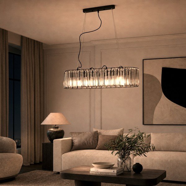 Metāla piekaramā lampa ar stikla abažūru Akiko – Premier Housewares-image-1