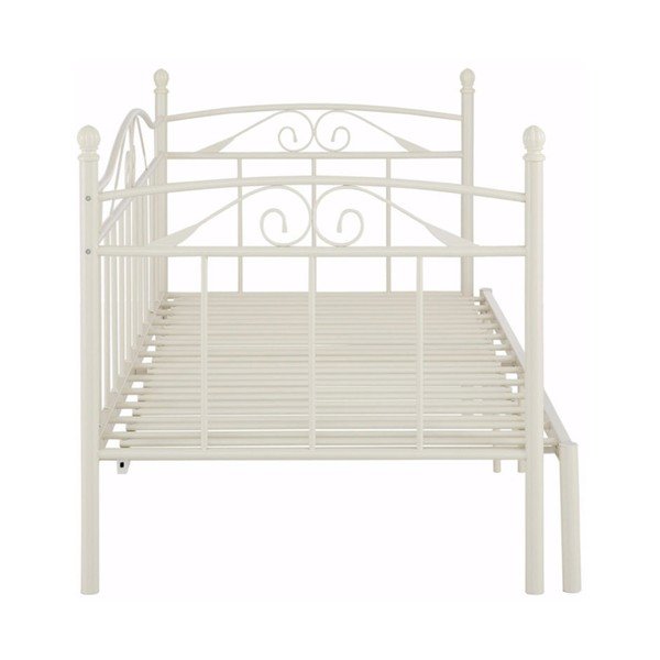 Balta metāla izvelkamā gulta Støraa Bibi, 90 x 200 cm-image-2