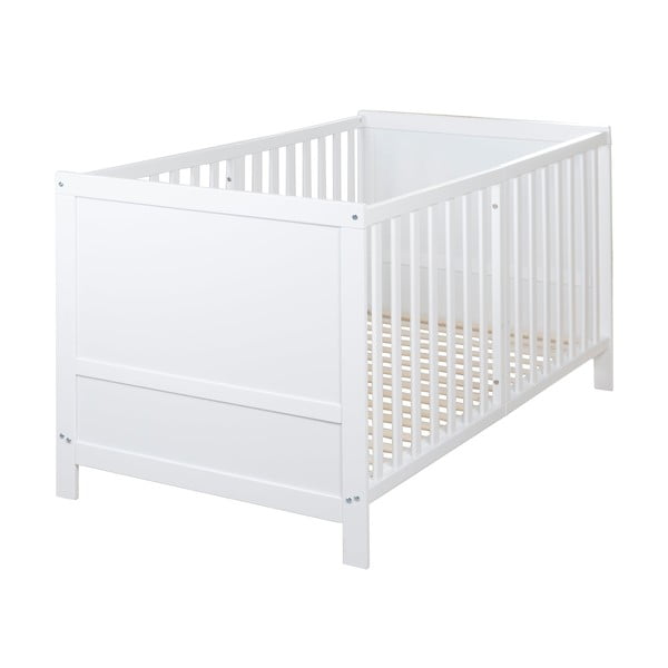 Balta bērnu gultiņa ar regulējamu augstumu 70x140 cm Easy Sleep – Roba-image-2