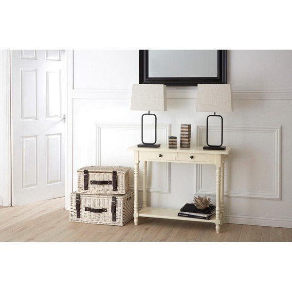 Ziloņkaula krāsas priedes masīvkoka konsoles galds 35x96 cm Heritage – Premier Housewares-image-2