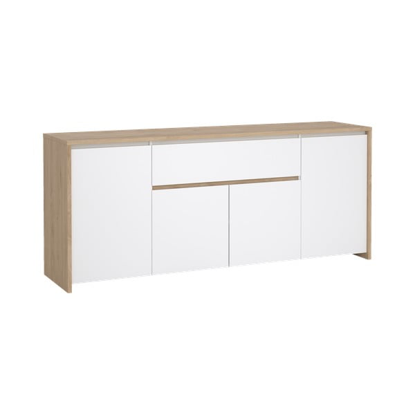 Balta/dabīga toņa kumode ar ozolkoka imitāciju 197x84x48 cm Next – Tvilum-image-2