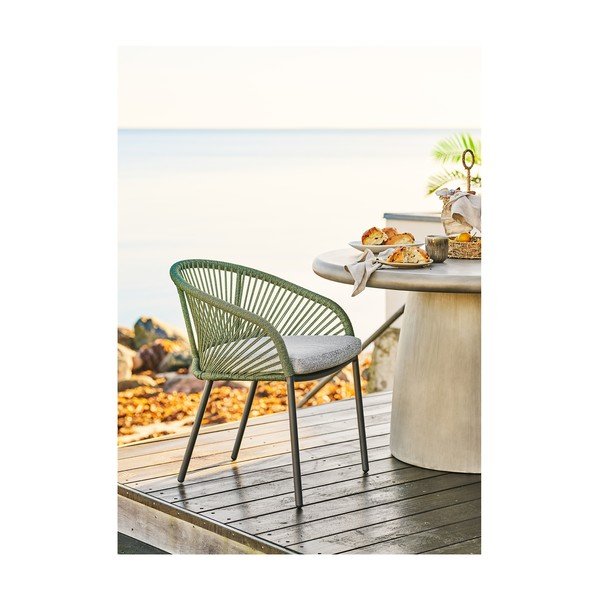Zaļš metāla/polsterēts dārza krēsls Novella – House Nordic-image-1