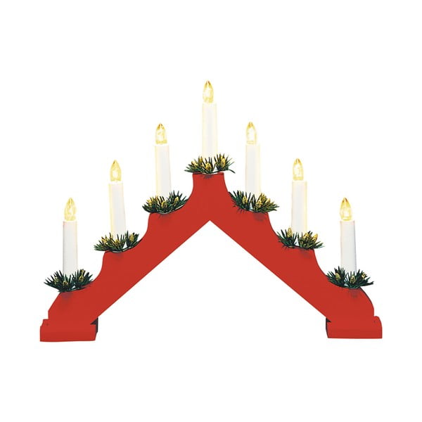 Sarkans gaismas dekors ar Ziemassvētku motīvu Ola – Markslöjd