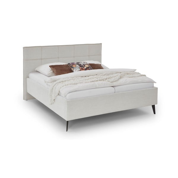 Bēša polsterēta divvietīga gulta bez režģa 160x200 cm Paulo – Meise Möbel-image-4