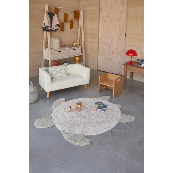 Bēšs mazgājams/ar rokām darināts kokvilnas bērnu paklājs 110x130 cm Sea Turtle – Lorena Canals-image-1