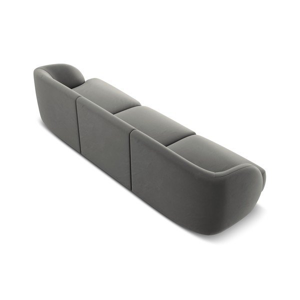 Pelēks samta dīvāns 259 cm Miley – Micadoni Home-image-3