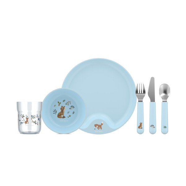 Plastmasas bērnu pusdienu komplekts (6 gab.) Forest Friends – Mepal