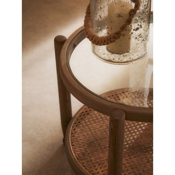 Apaļš sānu galdiņš ar stikla galda virsmu ø 57 cm Cebu – Premier Housewares-image-2