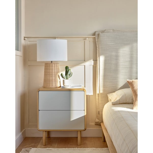 Pelēks/dabīga toņa naktsskapītis Anielle – Kave Home-image-1