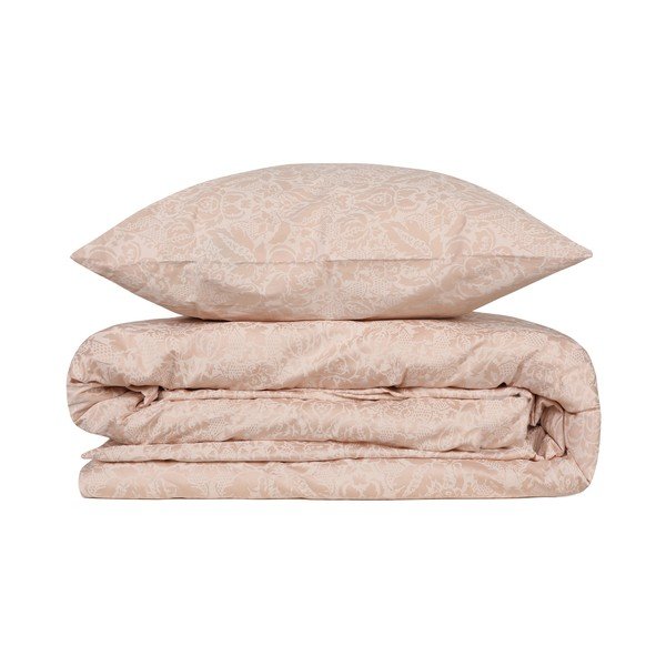 Krēmkrāsas kokvilnas satīna vienvietīga gultasveļa Cream, 140 x 200 cm