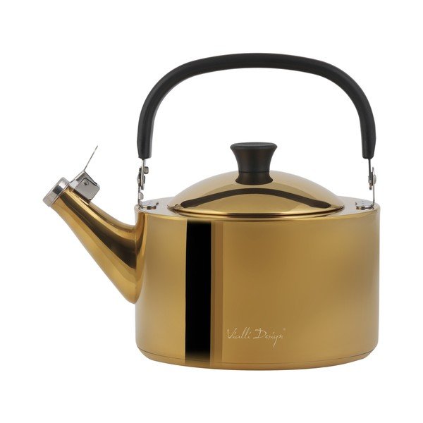Spīdīgas zelta krāsas nerūsējošā tērauda tējkanna 1,5 l Diamante – Vialli Design