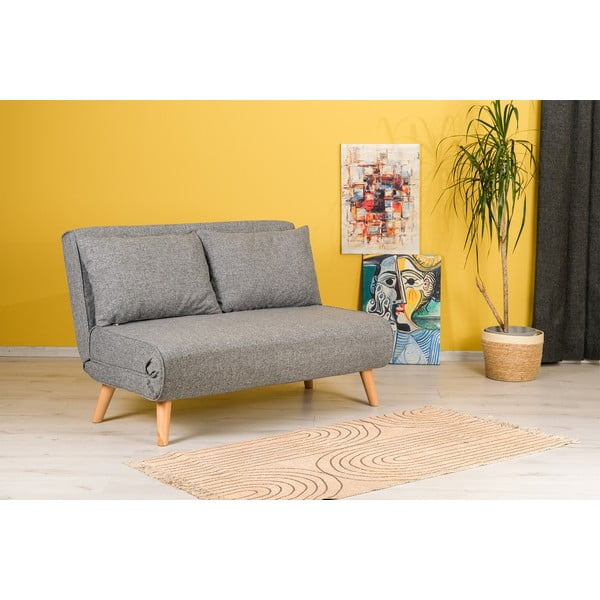Pelēks izvelkamais dīvāns 120 cm Folde – Artie-image-1