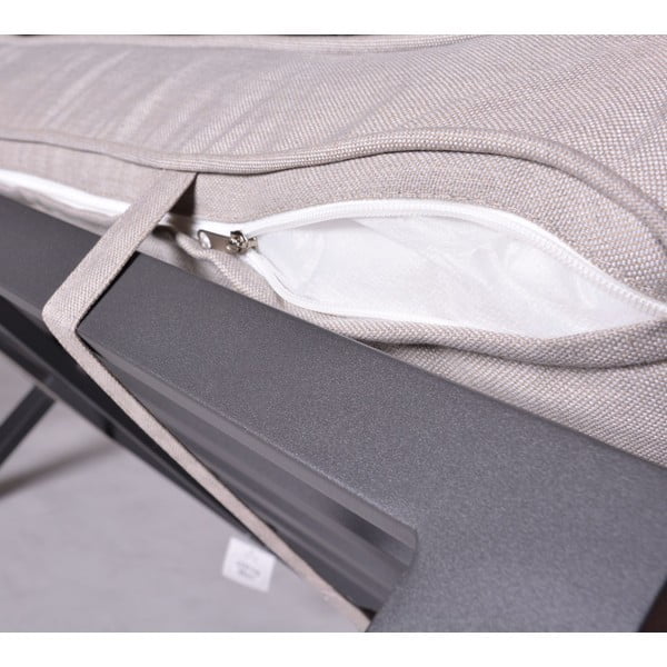 Melns/bēšs metāla dārza atpūtas komplekts 8 personām Portland – Rojaplast-image-2