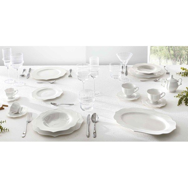 Pusdienu komplekts (18 gab.) no sintētiskā kaula porcelāna 6 personām Queen – Brandani-image-1