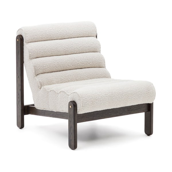 Balts atpūtas krēsls no buklē auduma Magira – Kave Home