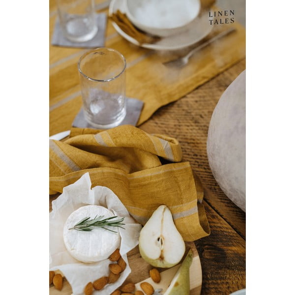 Lina galdauts 140x140 cm Amber Bronze Stripes – Linen Tales-image-3