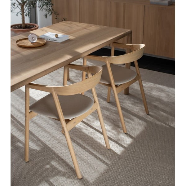 Ēdamistabas krēsls no ozolkoka ar pelēku sēdekli Gazzda Muna-image-1