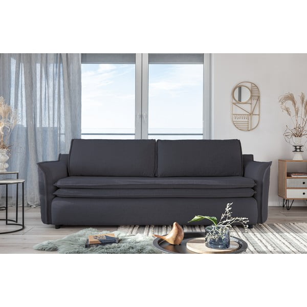 Antracīta pelēks trīsvietīgs izlaižams dīvāns Miuform Charming Charlie-image-1